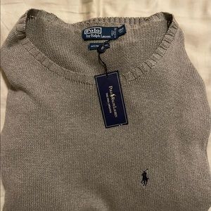 Grey Classic Ralph Lauren Crew Neck Sweater